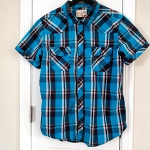 JNCO Plaid Short Sleeve Button Down Shirt